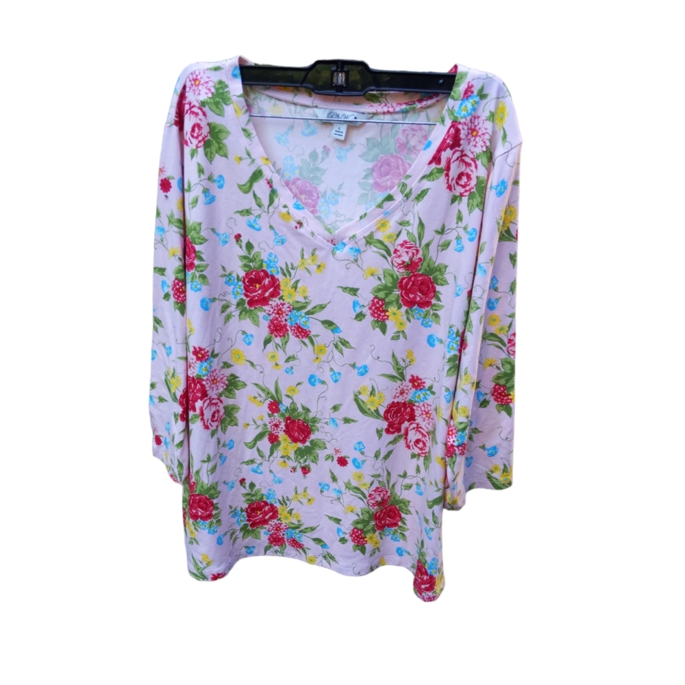 Pioneer Woman Pink Floral Top Size L